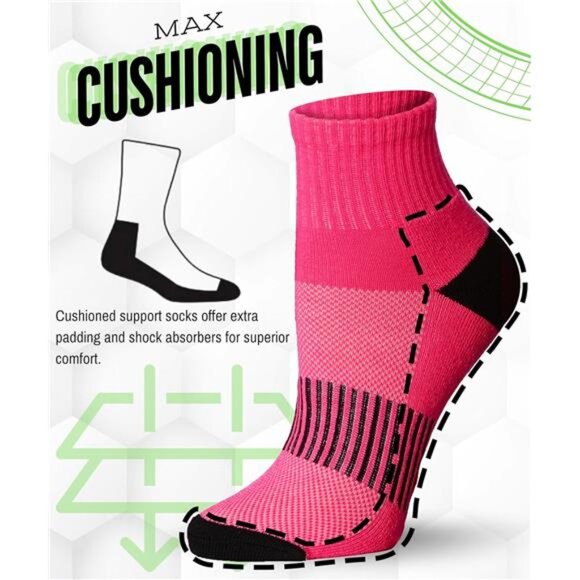 Women's 12-Pairs Running & Athletic Sports Performance Ankle/Quarter Socks - Picture 4 of 7